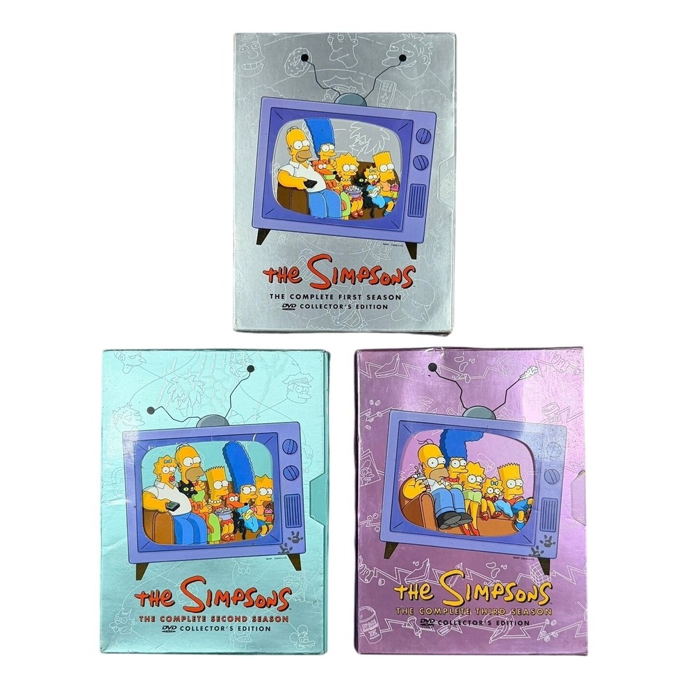 The Simpsons Seasons 1-3 DVD Collector's Edition Bundle Multi-Color TV Show Set